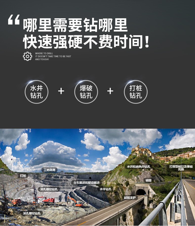 米數(shù)多潛孔鉆頭 提供高中低風(fēng)壓潛孔鉆頭 潛孔沖擊器 等優(yōu)質(zhì)采掘鉆具