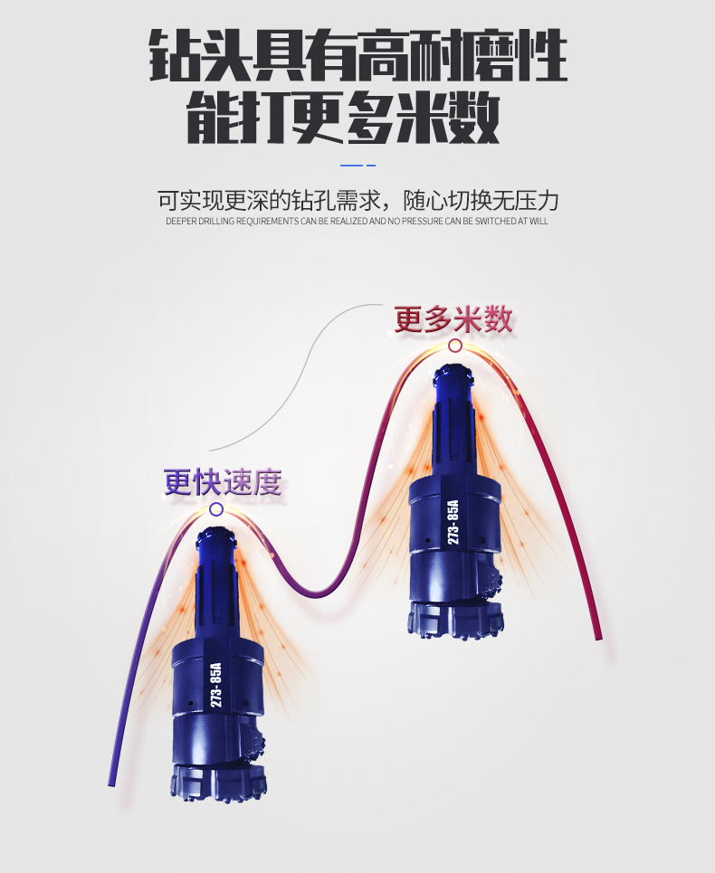 米數(shù)多潛孔鉆頭 提供高中低風壓潛孔鉆頭 潛孔沖擊器 等優(yōu)質(zhì)采掘鉆具